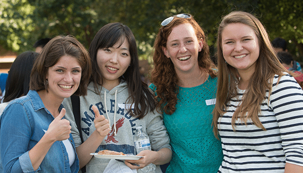 mason students mingle at the English corner