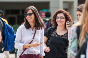 students on campus